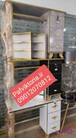 میز ناخن آرایشگاهی  تک نفره همراه استند مشکی سفید طلایی موجود ارسال به سراسر ایران