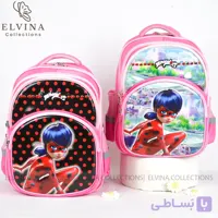 کیف مدرسه دختر کفشدوزکی کد 1836 جنس اعلا و قابلیت نصب چرخ