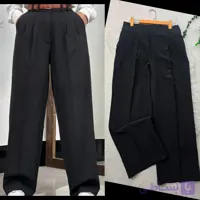 شلوار بگ دبل زیبا تکرنگ مشکی ۷۹۵۷ 💕💕ست شو