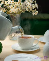 فنجان نعلبکی سفید اروپایی