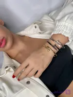 دستبند زنانه مدل میخی ،دستبند استیل زنانه ،دستبند زنانه شیک و جدید کد ۴۳۵۴۰