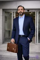 کت شلوار مردانه فاستونی عالیجناب سرمه ای مشکی الگو اداری