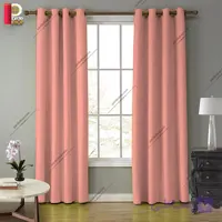 پرده پانچی هازان (کتان) رنگ صورتی چرک