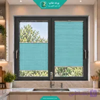 پرده شید پلیسه رنگ آبی - پرده شاپ