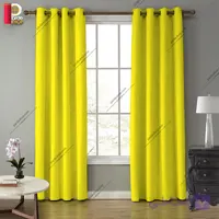 پرده پانچی هازان(کتان) برند Brillant رنگ زرد