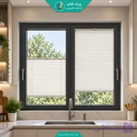 پرده شید پلیسه رنگ شیری - پرده شاپ