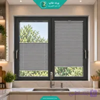 پرده شید پلیسه رنگ طوسی - پرده شاپ