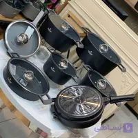 سرویس قابلمه چدن گرانیت 15پارچه راکلند سری آلمانی (مشکی)