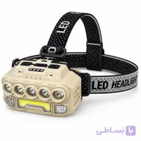چراغ پیشانی شارژی 8 لامپ LED و COB مدل HX-817S