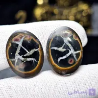 جفت نگین قرینه سنگ طبیعی سپتارین معدنی کد S3457