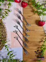 ست چنگال کوچک برگ نقره ای
