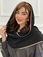 شال نخی پلیسه دورگان مشکی