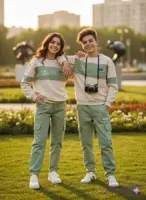 ست سایز بزرگ بلوز و شلوار بیرونی جیب دار