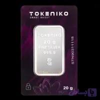 شمش نقره 20 گرمی توکنیکو با جعبه شرکت توکنیکو + ضمانت پرداخت د یجی کالا + ضمانت باز خرید