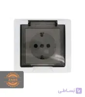 سرامیک پریز ارت دار درب دار بارانی توکار پارت الکتریک مدل آذین کد 7240