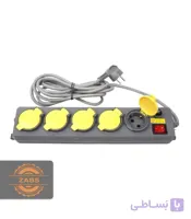 چند راهی 5 خانه فیوز دار درب دار با کابل 5 متر پارت الکتریک کد 587