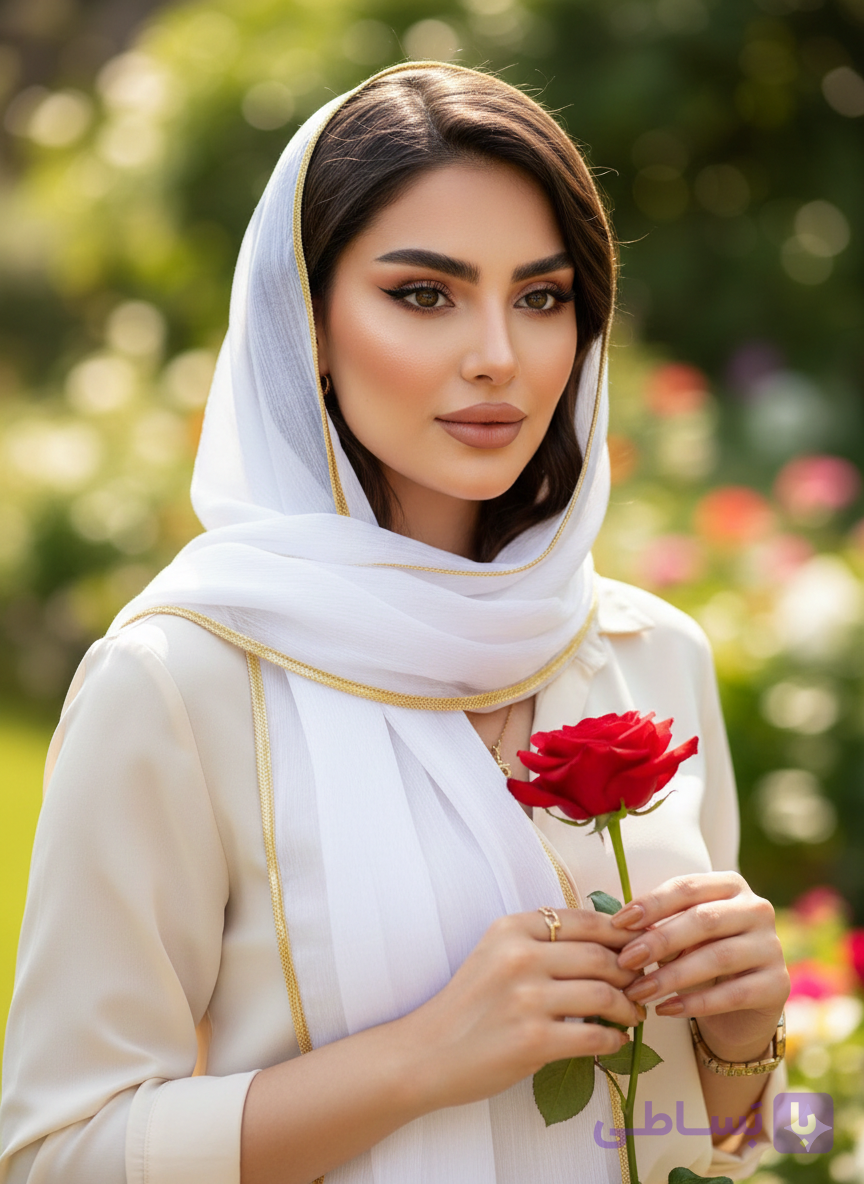 شال حریر سفید کالکشن عید