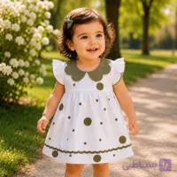پیراهن نوزادی دخترانه مدل بهارک سبز (پردیس)