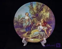 خرید و قیمت بشقاب سرامیکی دیوارکوب/ طرح موج و نخل/ دکور هنری و لوکس دیواری/ قطر 26