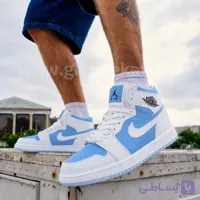کتونی نایک جردن وان JORDAN 1 مردانه ساقدار رنگ آبی سفید کد 2889