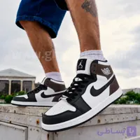کتونی نایک جردن وان JORDAN 1 مردانه ساقدار رنگ مشکی سفید ورنی کد 2895