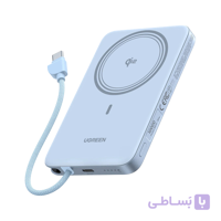 پاور بانک 30 وات بی سیم مغناطیسی 10000 میلی آمپر ساعت MagFlow یوگرین با استاندارد Qi2 مدل PB570