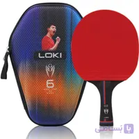 راکت پینگ پنگ لوکی LOKI مدل 6 ستاره به همراه کاور