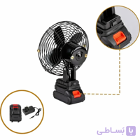 پنکه شارژی رومیزی تمام فلز مدل GD-S90 با دو باتری
