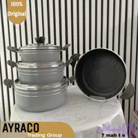 سرویس قابلمه گرانیتی 7 پارچه ماه رنگ طوسی