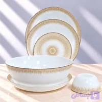 سرویس آرکوپال ۲۶ پارچه آیرا اپال مدل سان عسلی (AYRA OPAL) | گرد کلاسیک