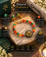 دستبند زنانه رزین با سنگ جیدتراشدار