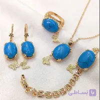 سرویس زنانه برنجی نگین دارطرح طلا کد892140