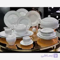 سرویس چینی 76 زرین لب نقره ای یاسمن چینی زرین