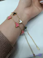 دستبند استیل زنانه پروانه‌ای رنگ ثابت