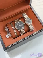 ساعت مچی سیتیزن ست طرح Eco-Drive | تقویم‌دار با شیشه ذره‌بینی | بدنه استیل