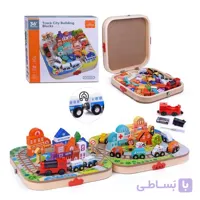 اسباب بازی چوبی شهرسازی و قطار مدل Track City Building Blocks