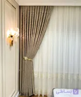 پرده حریر ساده برای پنجره 2متری و مخمل شانل یکطرفه عرض یک و نیم