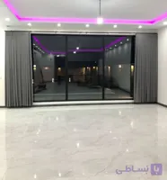 پرده پذیرایی مدل مینیمال جنس کتان هازان رنگ مشکی عرض ۳