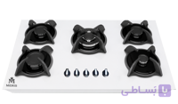 اجاق گاز صفحه‌ای شیشه‌ای 5 شعله مریس مدل MG50w (سفید)