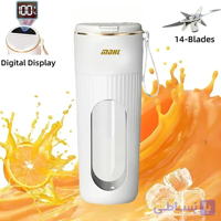 مخلوط کن و شیکر شارژی MDHL مدل AJ-01 ۳۴۰ میلی – تیغه ۱۴ پره، Type-C