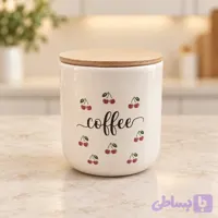 بانکه گرد متوسط سرامیکی لاتین طرح آلبالو با درب چوبی