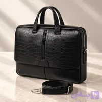کیف اداری چرم طبیعی دو زیپه چرم شیخ الاسلامی