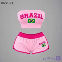 کراپ کیت برزیل صورتی فری سایز