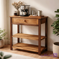 استند دکوراتیو چوبی ایستاده با کشو و طبقات کاربردی کد516