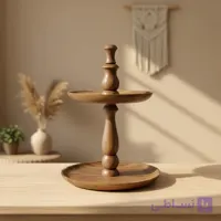 شیرینی‌خوری دوطبقه چوبی | استند دکوراتیو پذیرایی با طراحی نچرال کد106