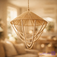 چراغ آویز مکرومه مدرن | لوستر دکوراتیو دست‌ساز کد 308