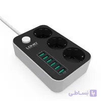 چندراهی برق الدینیو مدل SE3631 با کابل ۲ متری و ۳ خروجی ارت دار
