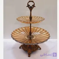 شیرینی خوری دو طبقه آنتیک پایه و دسته آلومینیوم