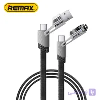 پاور کابل ریمکس RC-C189 1m | مبدل USB-C / Lightning / USB، روکش برزنت 65W
