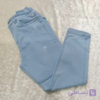 شلوار لی مام استایل زنانه رنگ ابی اسمانی